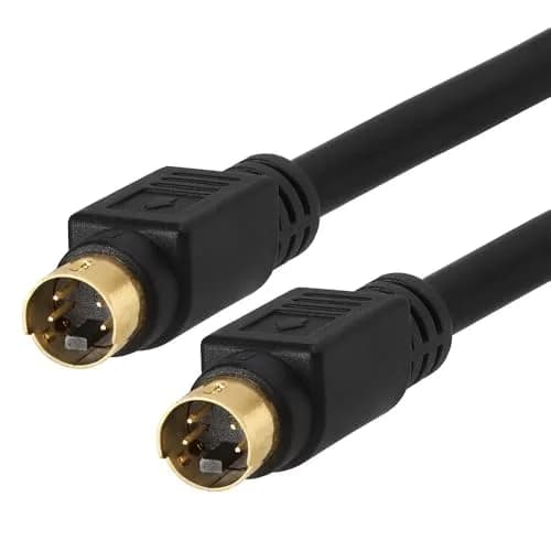 Cmple S Video Cable 6 ft SVHS 4-PIN Video Cable Mini Din S-Video Cord for Home Theater, Camcorder, DSS Receiver, DVD Player- Black | Low Signal Loss thumbnail 3