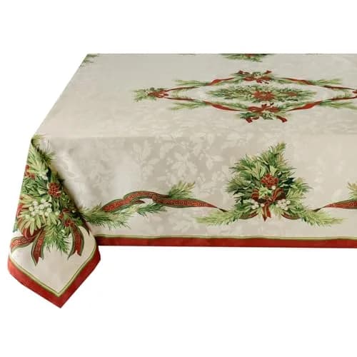 Benson Mills Christmas Ribbons Tablecloth 52" x 70" | Holiday Winter Decor thumbnail 1