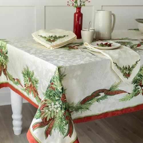 Benson Mills Christmas Ribbons Tablecloth 52" x 70" | Holiday Winter Decor thumbnail 4