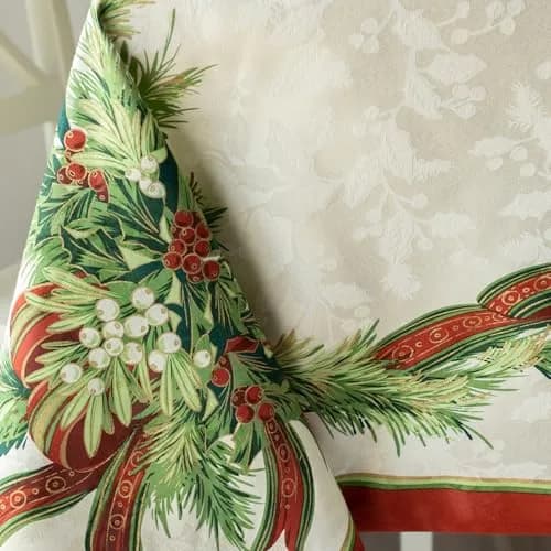 Benson Mills Christmas Ribbons Tablecloth 52" x 70" | Holiday Winter Decor thumbnail 5