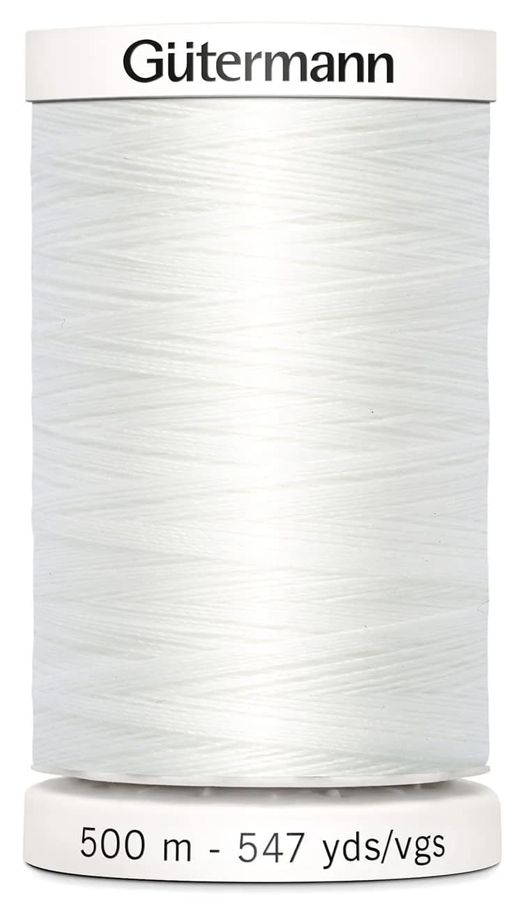 Gütermann Sew-All Thread 547 Yards - Nu White | Durable, All-Purpose Polyester Thread for Sewing - main product image
