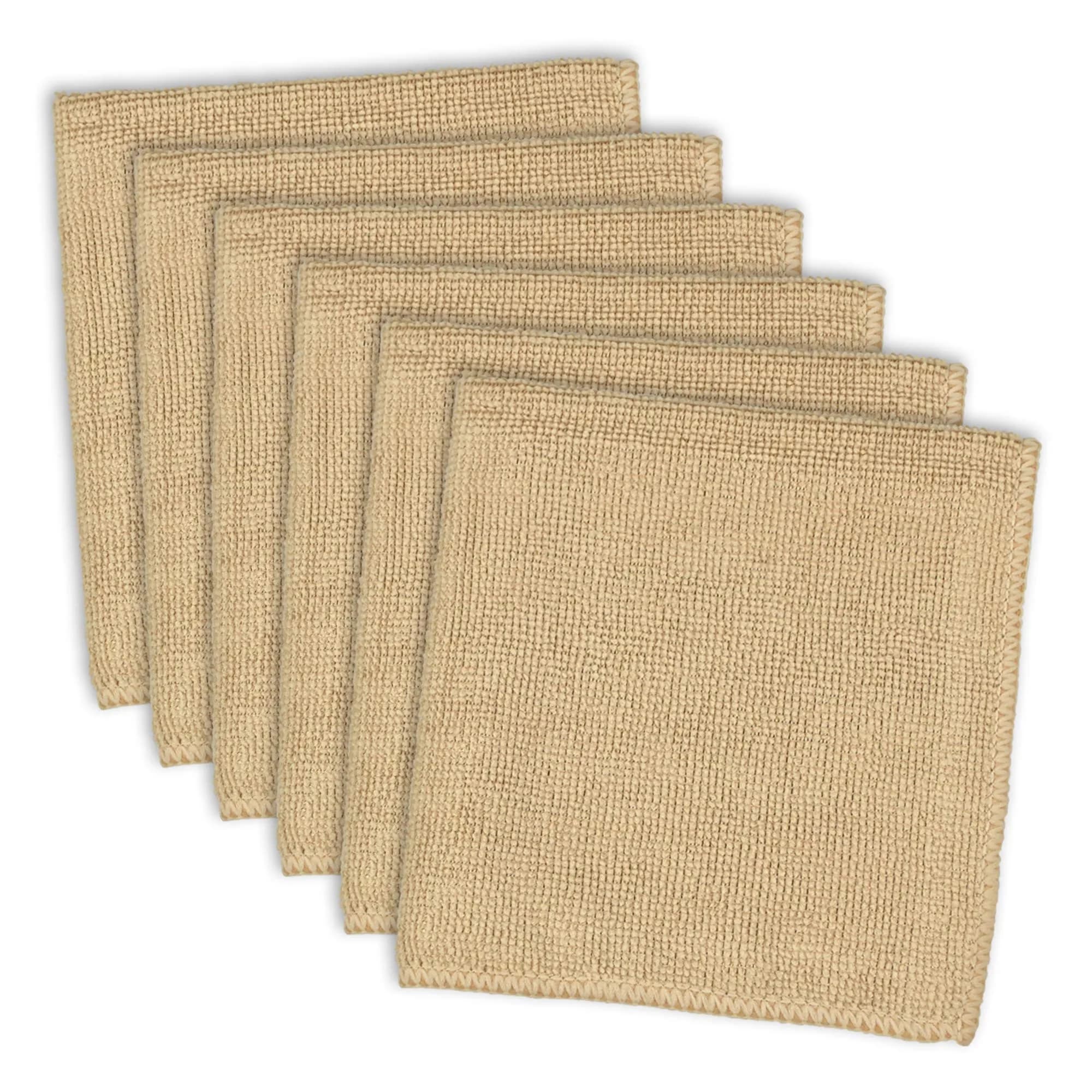 DII Microfiber Dishtowel Set 16x24 in Gray | Ultra Absorbent, Low Lint, 6 Piece — Taupe