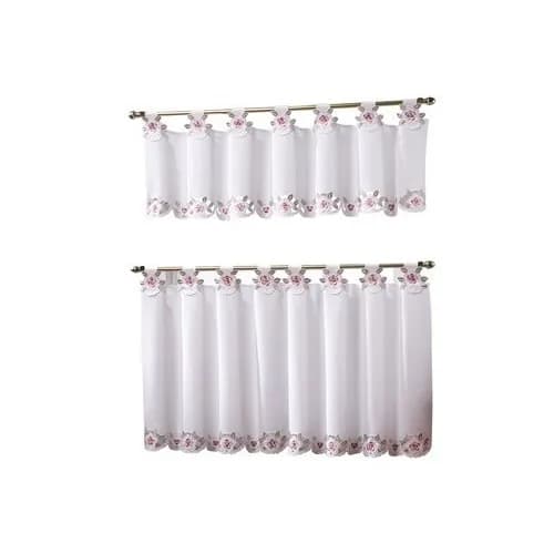 Today's Curtain Capri Reverse Embroidery Tab Top Curtain Tier 60cm x 24in (156cm W x 61cm L) — 91 cm