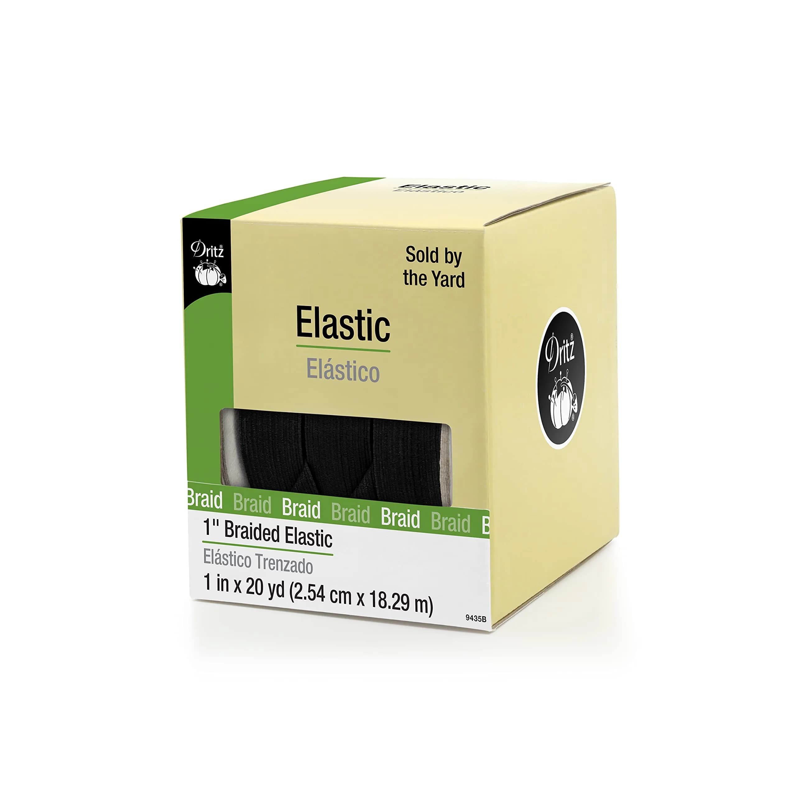 Dritz 1" Braided Elastic 20Y | Thin, Ribbed, Suitable for Waistbands & Edges - main product image