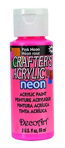 DecoArt Crafter's Acrylic All Purpose Paint 59ml | Neon Pink Fluorescent, Bright & Reflective thumbnail 1