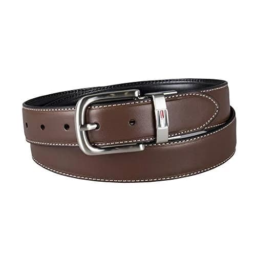 Tommy Hilfiger Men's Reversible Belt, Dark Brown/Black, 44 | 1.25-inch Width, Leather & PU Blend thumbnail 2