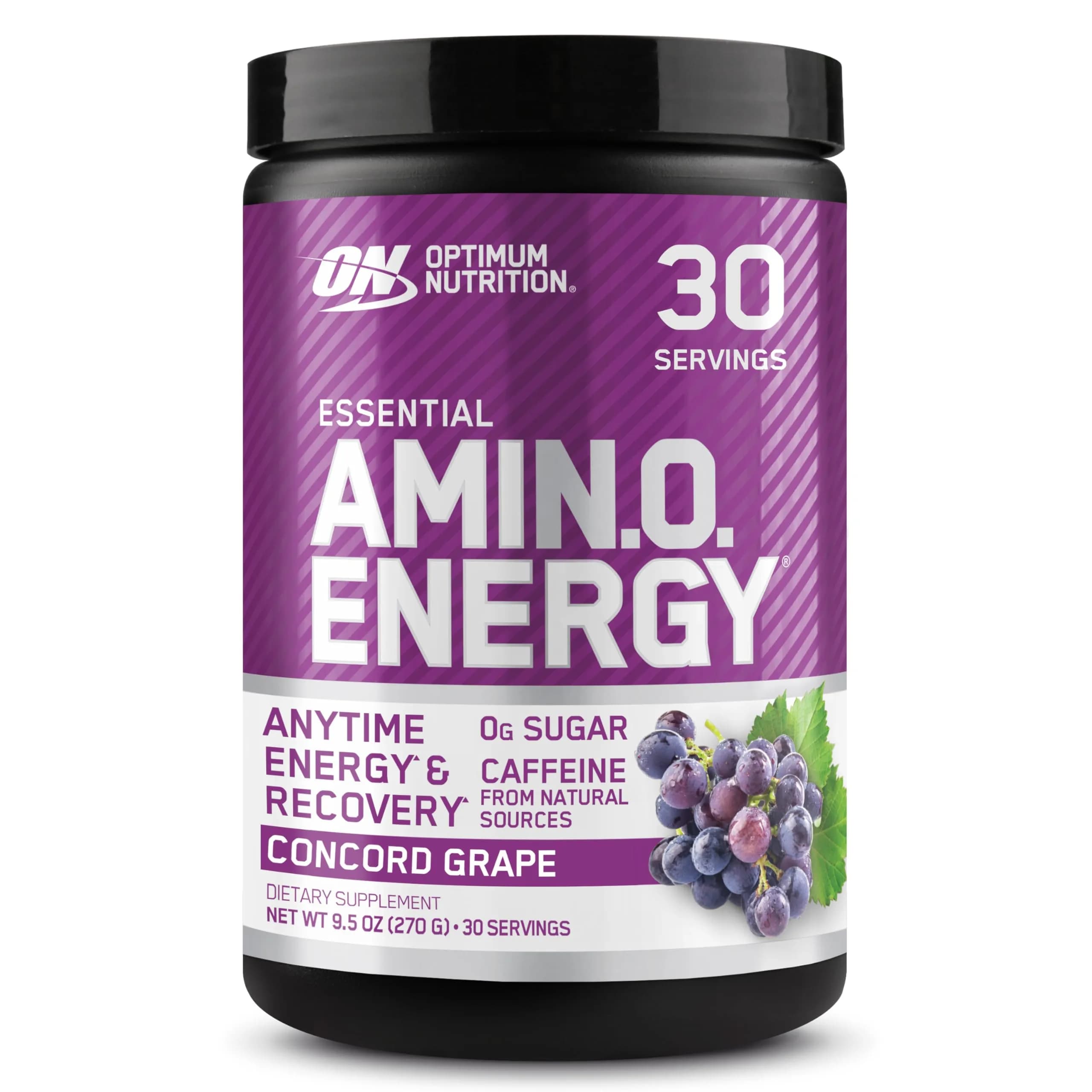 Optimum Nutrition Amino Energy Concord Grape Powder 270g (9.5 Oz) | Energy & Focus Supplement