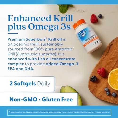 Doctor's Best Antarctic Krill Oil Plus Omega 3s 60 Ct Softgels thumbnail 3