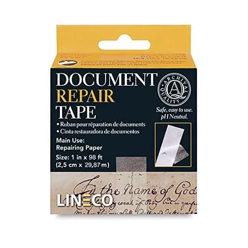 Lineco Archival Document Repair Tape 1 Inch x 98 Feet | Acid-Free, pH Neutral, Removable thumbnail 1