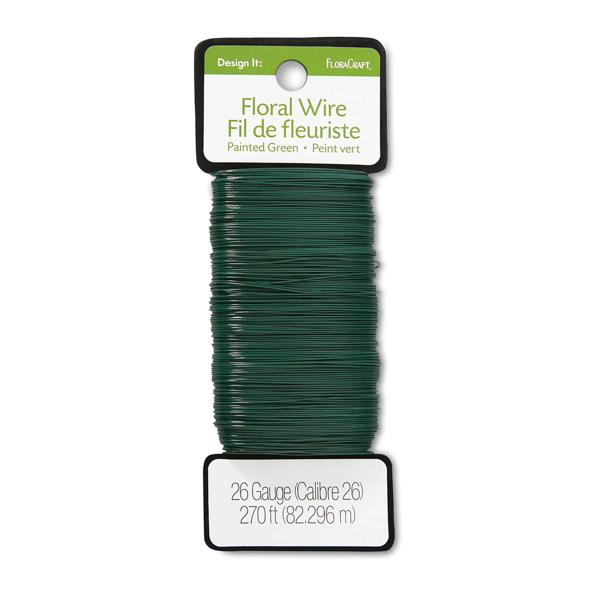 FloraCraft 26 Gauge Floral Wire 270 ft (76.2 m) Green | Crafting & Floral Arranging Essential - main product image