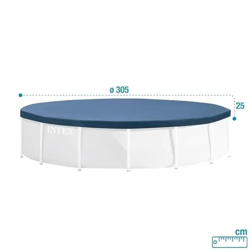 Intex 10ft Round Pool Cover | Blue PVC with Drawstring & Drain Holes thumbnail 7