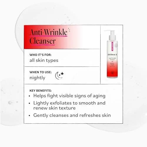 Derma E Anti-Wrinkle Cleanser for Nighttime with Glycolic Acid & Vitamin A, 177ml (6 Fl Oz) | Gentle Exfoliation for Radiant Skin thumbnail 4