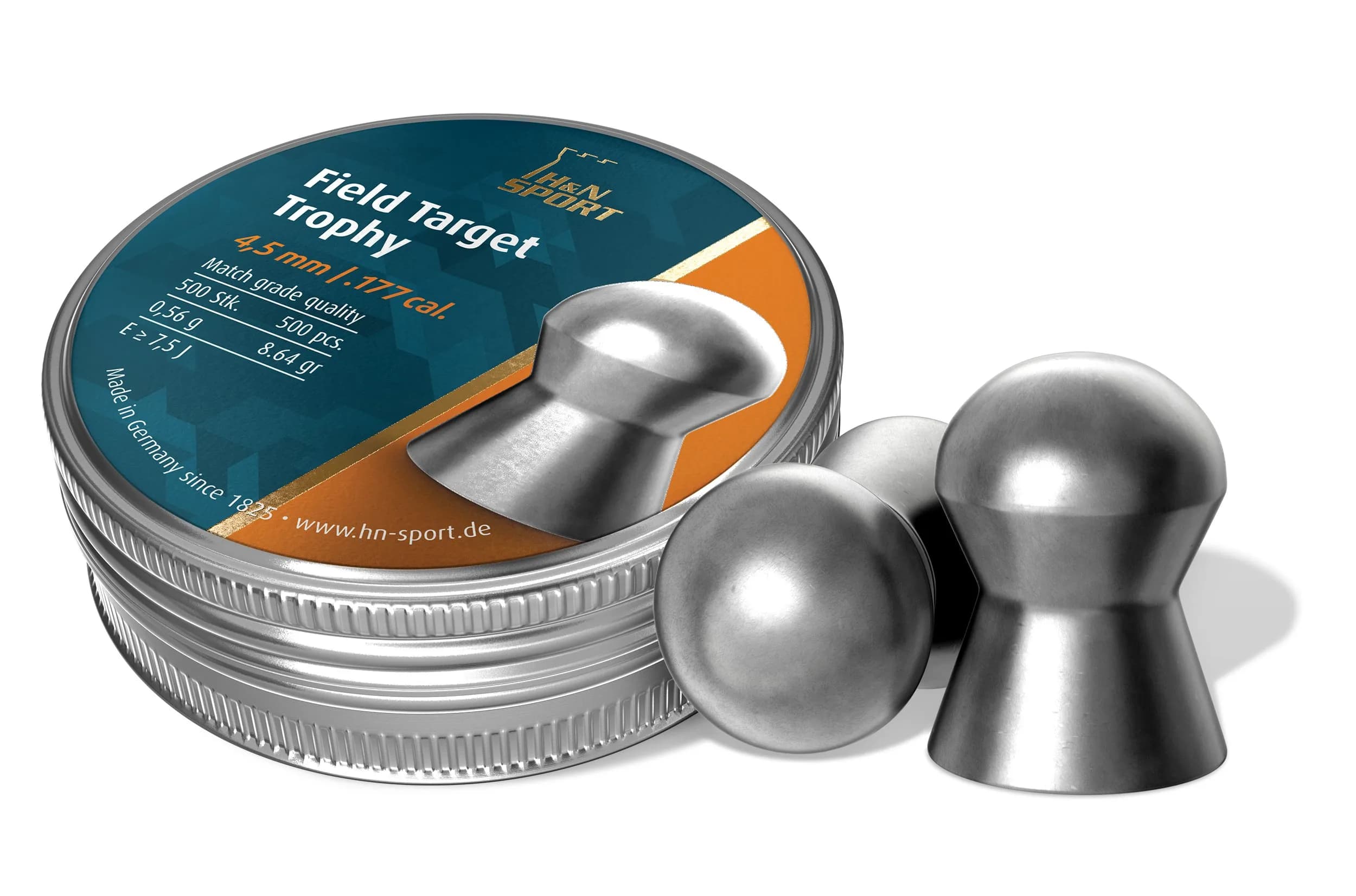 H&N Sport Field Target Trophy Domed Airgun Pellets .177 Cal / 8.64 Grains | Match Grade Accuracy - main product image