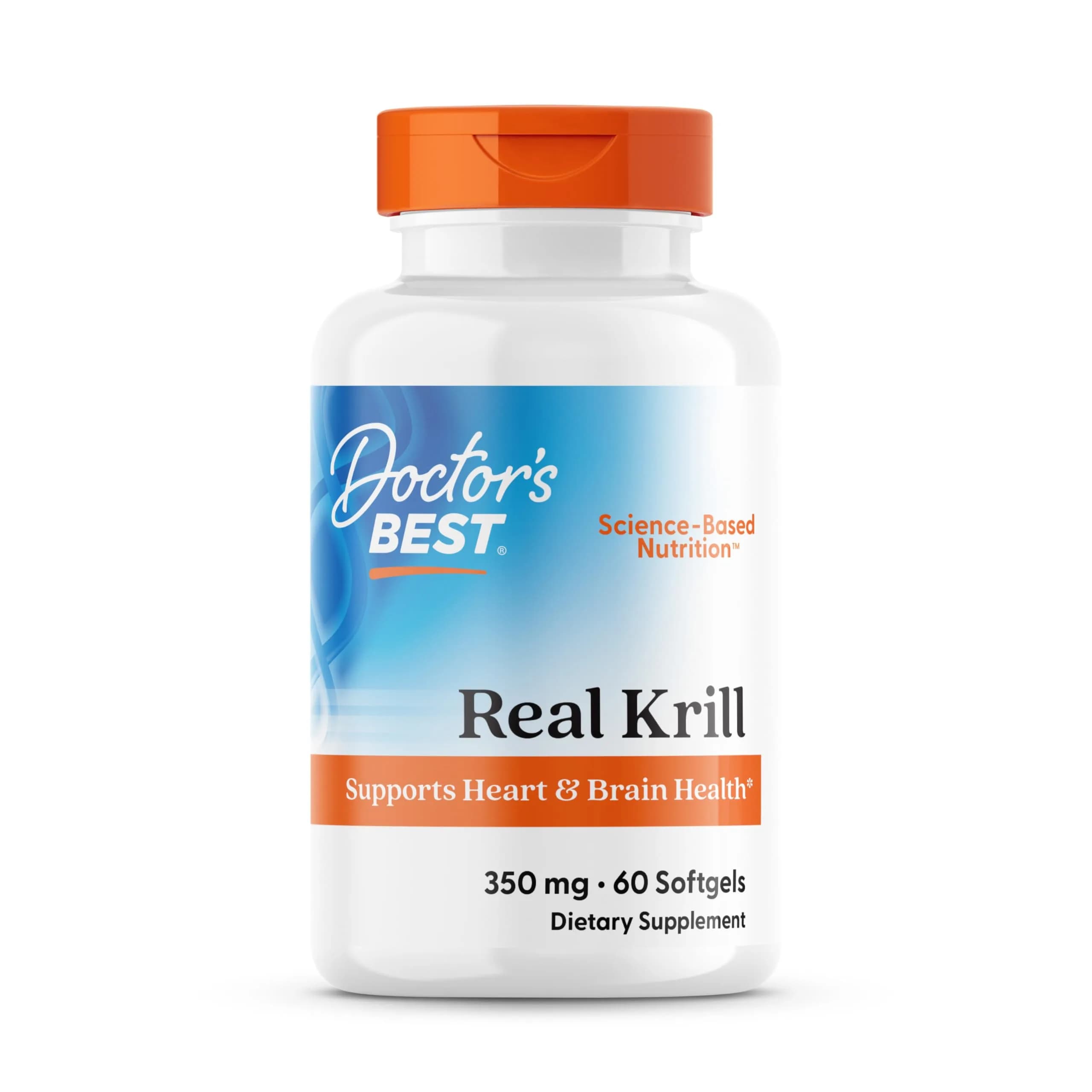 Doctor's Best Real Krill Oil 350 mg Softgels (60 Count) | Omega-3s, EPA, DHA & Astaxanthin for Heart & Brain Health
