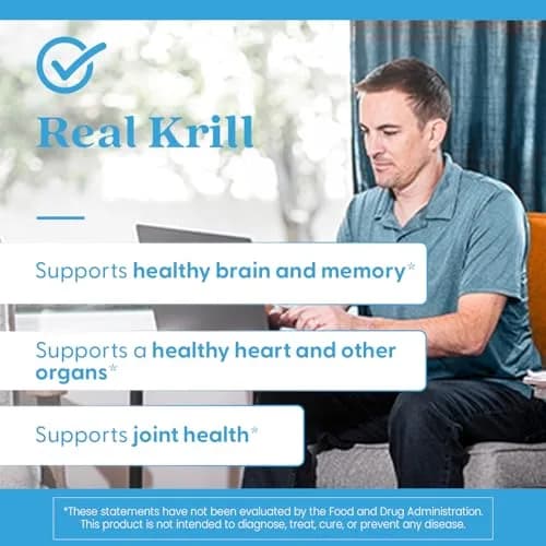 Doctor's Best Real Krill Oil 350 mg Softgels (60 Count) | Omega-3s, EPA, DHA & Astaxanthin for Heart & Brain Health thumbnail 4