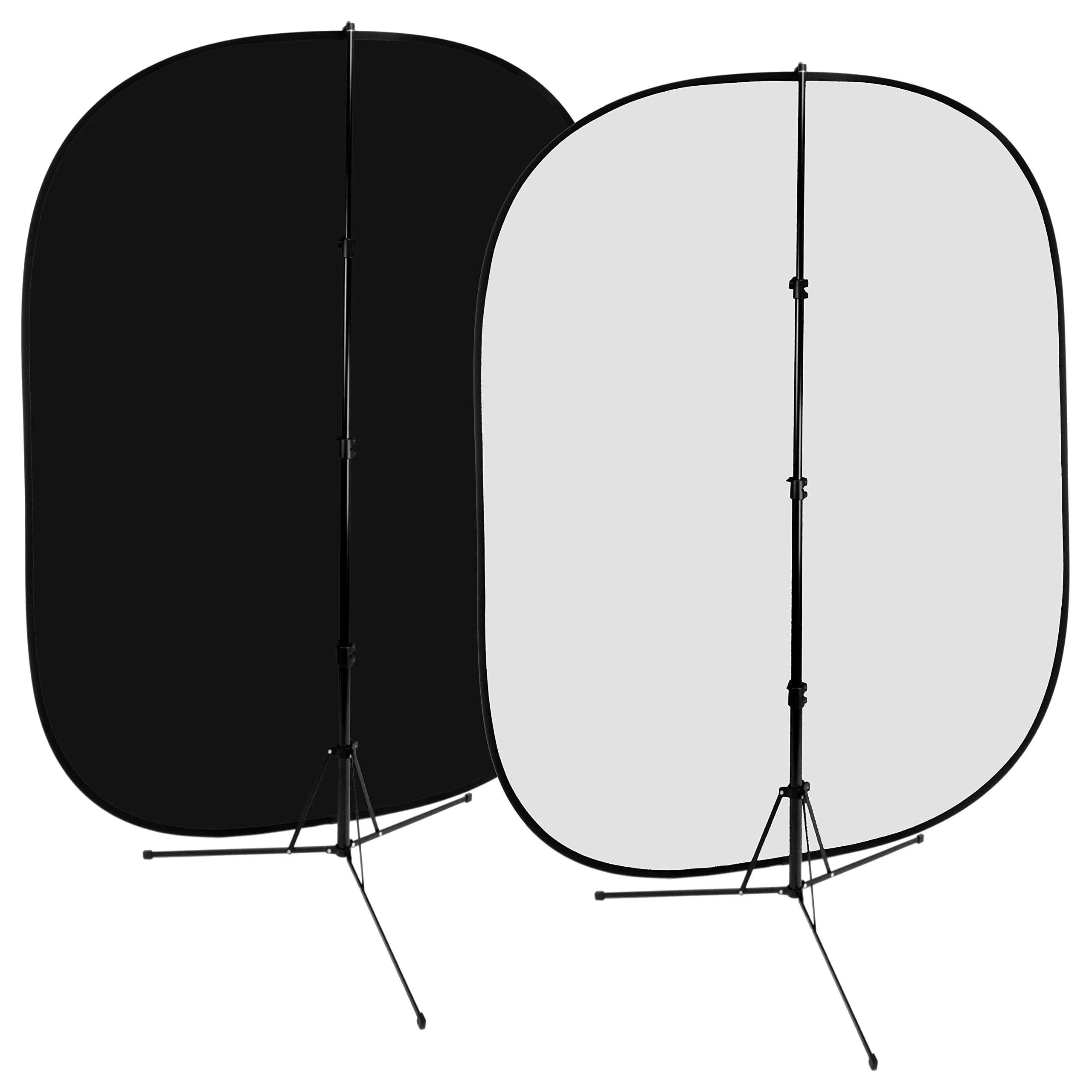 Fotodiox 5x7ft Collapsible Background Kit | Black & White Portable Photo Studio - main product image