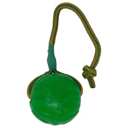 Starmark Everlasting Fun Ball on a Rope Dog Toy, 190.5 cm (75 in) Rope Length, Medium/Large, Green | Virtually Indestructible Fetch & Tug Toy thumbnail 1