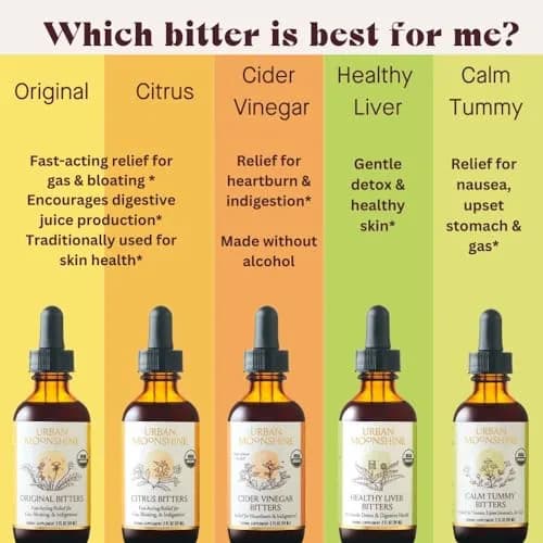 Urban Moonshine Digestive Bitters 8 Fl Oz | Organic Herbal Drops for Gas & Bloating thumbnail 6