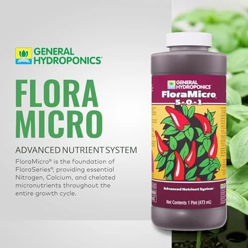 General Hydroponics FloraMicro 5-0-1 Plant Food 473ml (16 fl oz) | Foundation Nutrient for Hydroponic Growth thumbnail 2