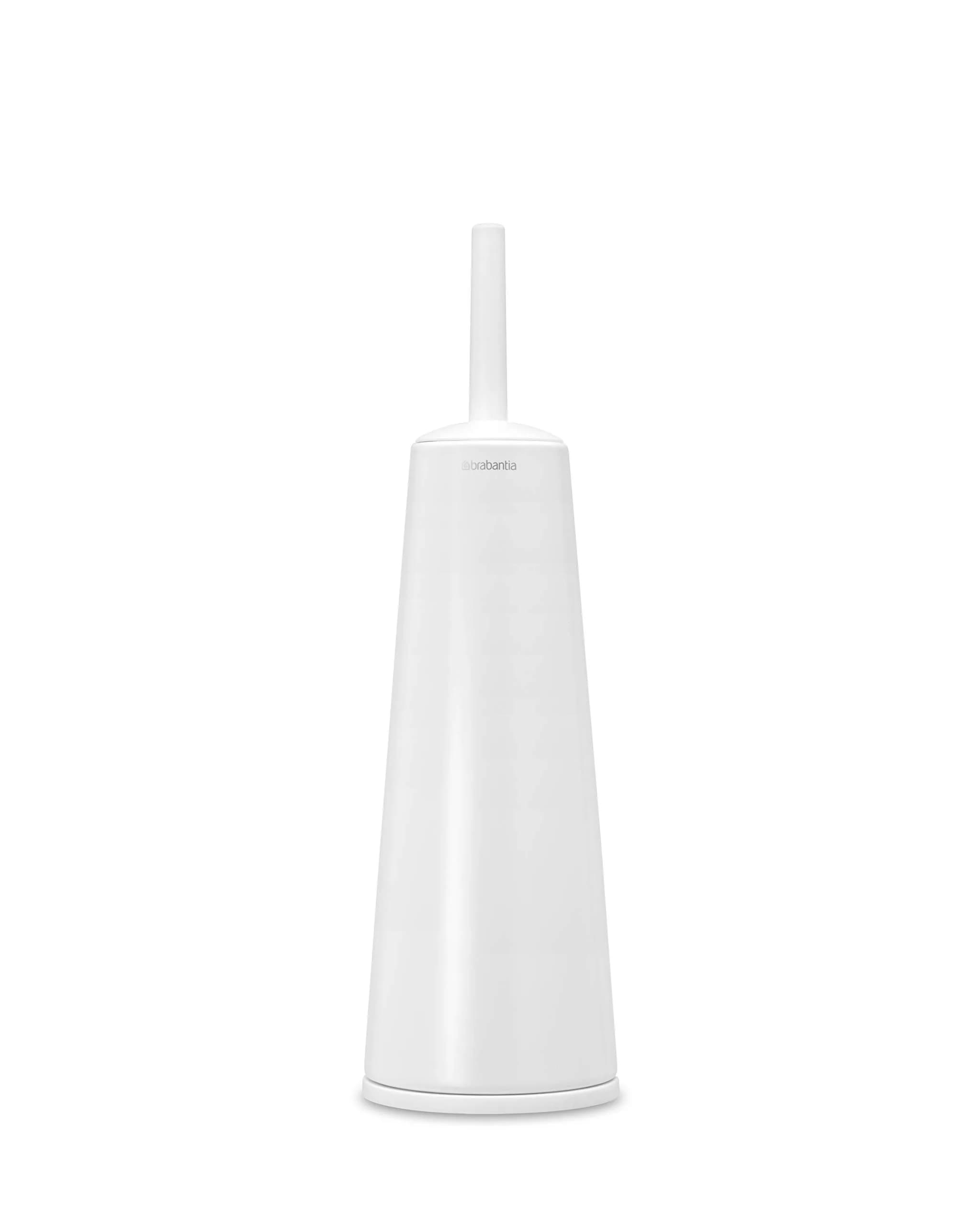 Brabantia ReNew Toilet Brush & Holder Set Matt Black | Corrosion Resistant, Discreet Holder, 16.5 Inch Height — White