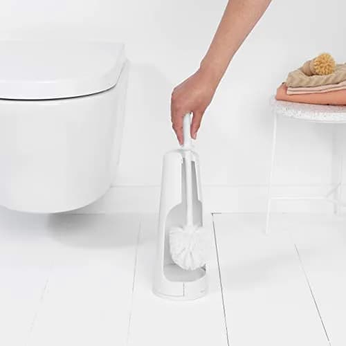 Brabantia ReNew Toilet Brush and Holder White | Corrosion Resistant, Discreet Holder, 42cm Height thumbnail 4