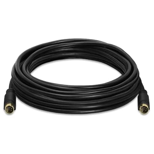 Cmple S Video Cable 25 ft SVHS 4-PIN Video Cable Mini Din S-Video Cord for Home Theater, Camcorder, DSS Receiver, DVD Player - Black | High-Quality 4-pin SVHS thumbnail 2
