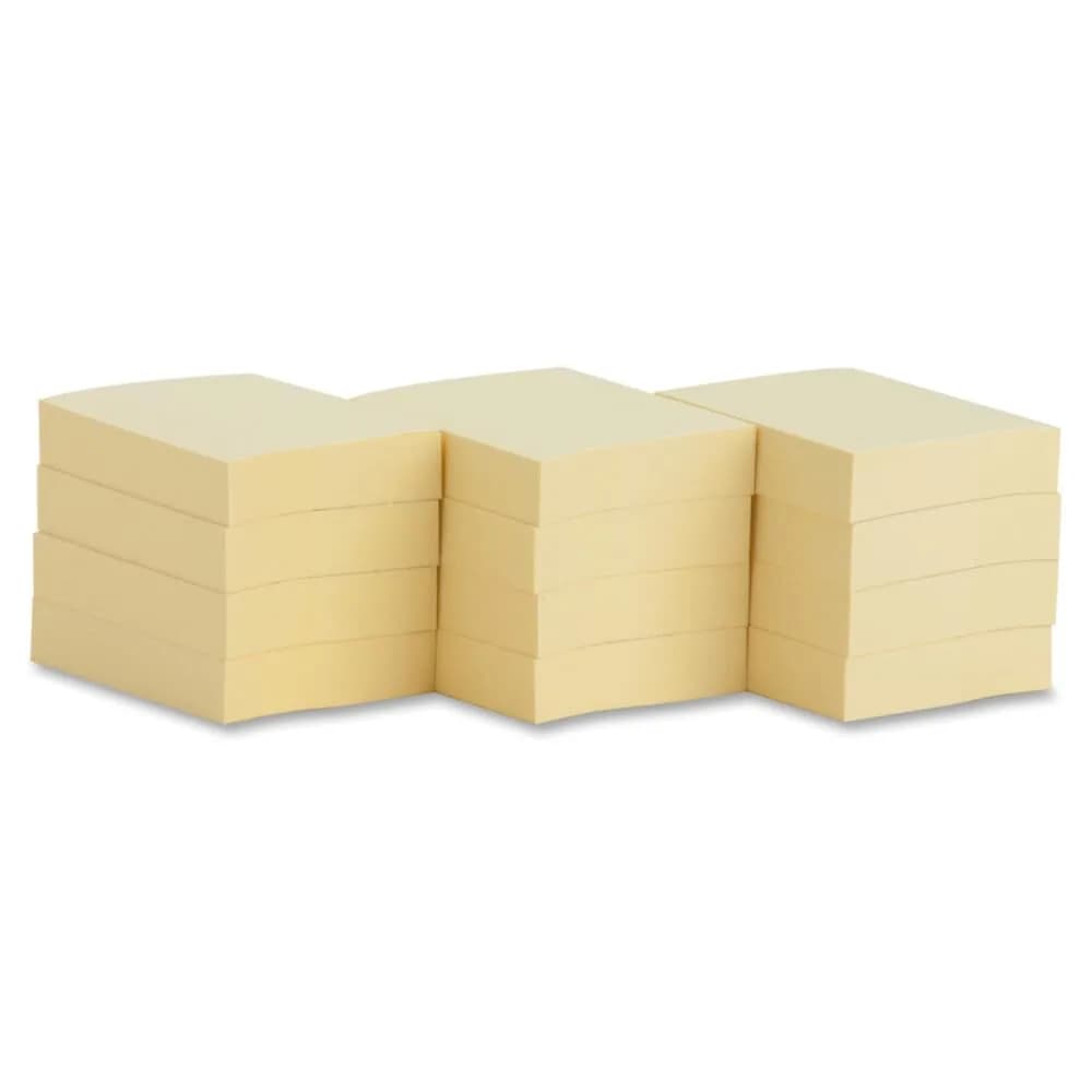 Business Source Yellow Repositionable Adhesive Notes 1.9cm x 2.5cm (12-Pack) - main product image