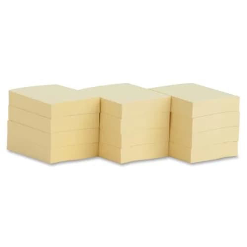 Business Source Yellow Repositionable Adhesive Notes 1.9cm x 2.5cm (12-Pack) thumbnail 1