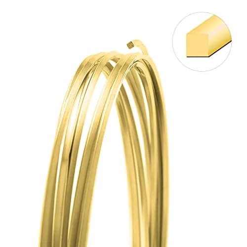 The Beadsmith Square Craft Wire - Soft Temper Beading Wire, Gold Color, 18 Gauge (0.04 inches / 1 mm), 4 Yards thumbnail 3