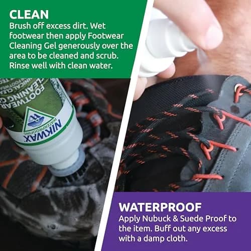 Nikwax Nubuck & Suede Proof DUO-Pack Waterproofing & Cleaning Spray 600ml | Restores DWR & Leather Care thumbnail 4