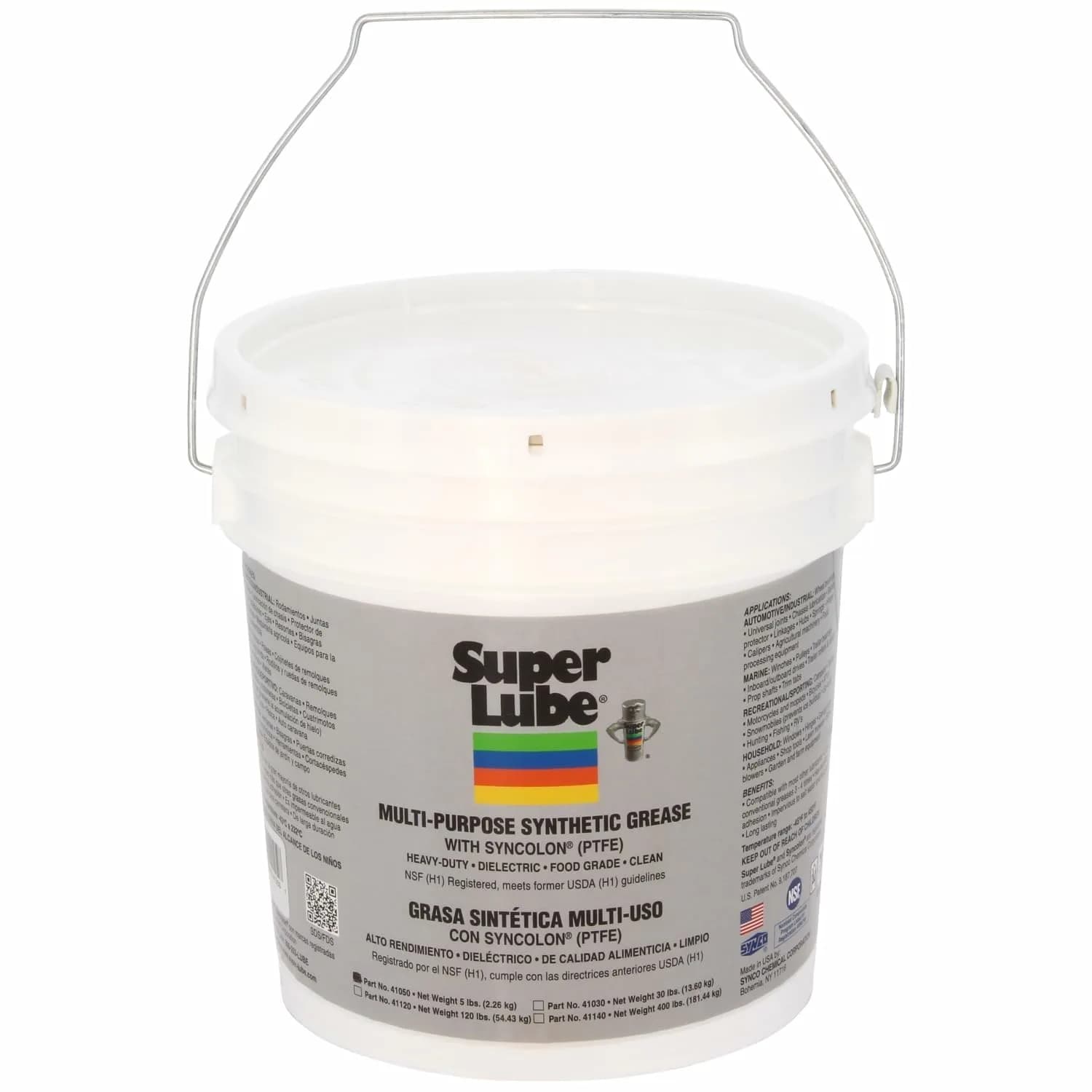 Super Lube Synthetic Multi-Purpose Grease 3 Oz (6 Oz Total) | Industrial Lubricant for Extreme Temperatures — Translucent White