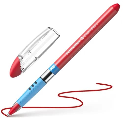 Schneider Slider Basic XB Ballpoint Pen, 1.4 mm, Red Ink, Box of 10 Pens | Smooth Viscoglide Ink Flow thumbnail 4