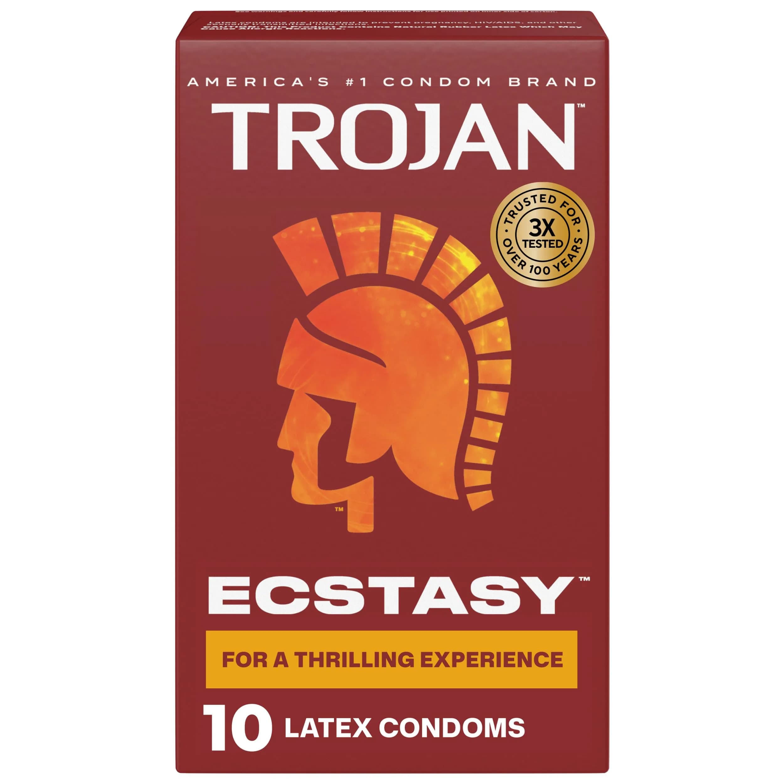 TROJAN Ultra Ribbed Condoms 72 Count (Pack of 2) | Deep Ribs for Partner Stimulation — Ultra Ribbed Ecstasy