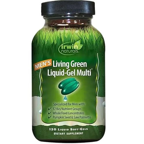 Irwin Naturals Men's Living Green Daily Multivitamin 120 Softgels | Targeted Men's Nutrition with 70 Nutrients & Omega Oils thumbnail 1