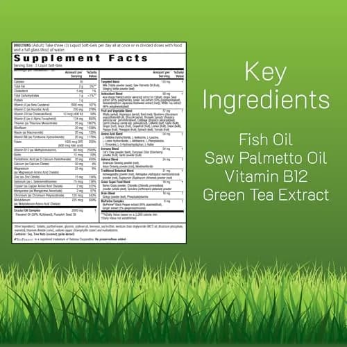 Irwin Naturals Men's Living Green Daily Multivitamin 120 Softgels | Targeted Men's Nutrition with 70 Nutrients & Omega Oils thumbnail 2