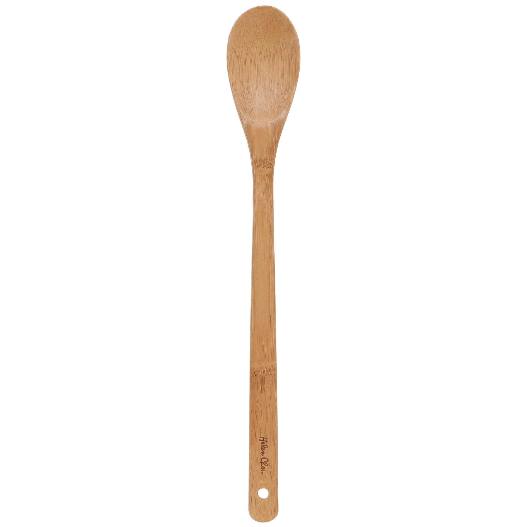 Helen's Asian Kitchen Bamboo Cooking Spoon 15-Inch | Stirring, Mixing, Serving Utensil