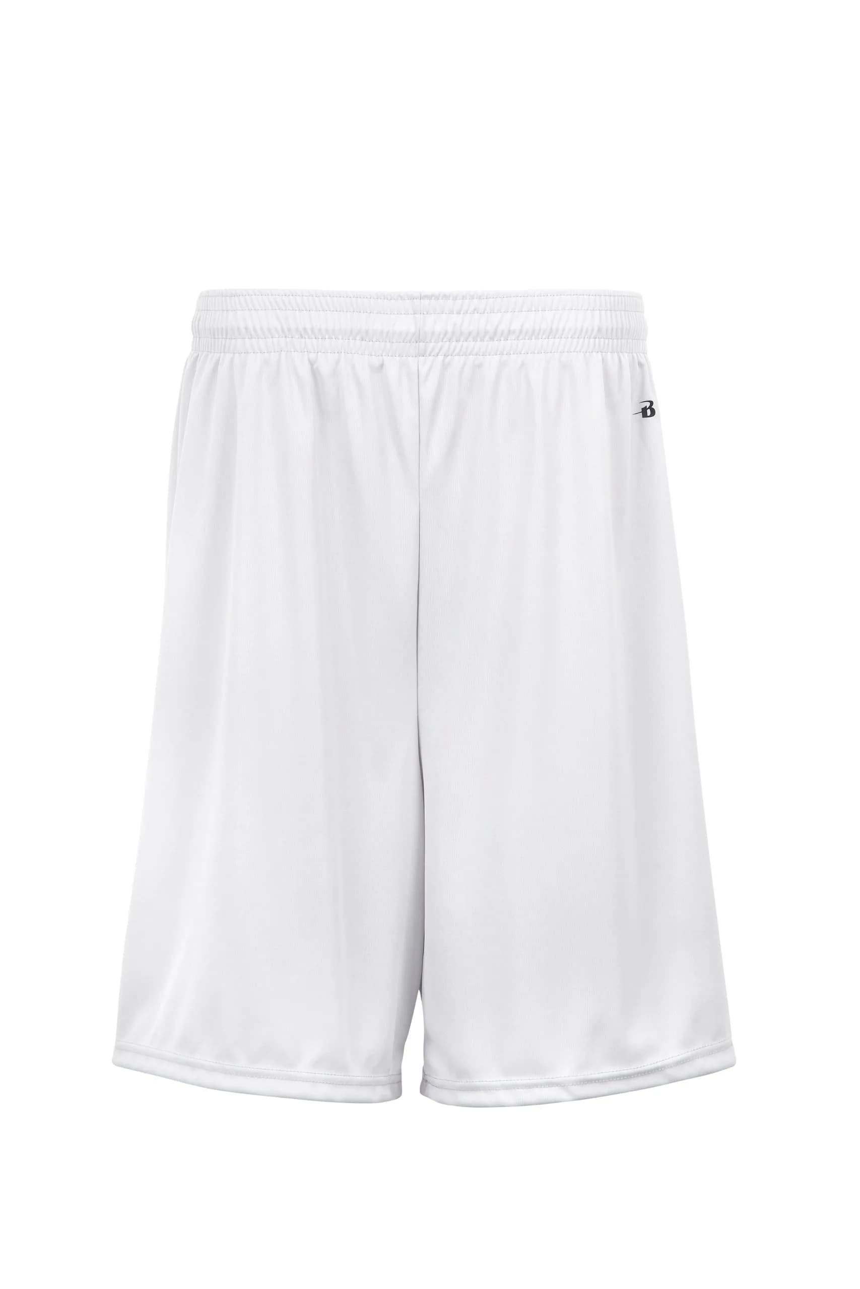 Badger Sportswear B-Dry Performance Short, Black, Medium | Moisture-Wicking Athletic Shorts — White / Large