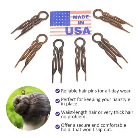 Good Hair Days Magic-Grip Hairpins, Tortoise Shell Brown, Set of 10 | Strong Hold for Thick Hair thumbnail 6