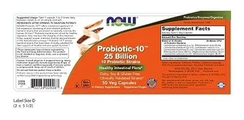 NOW Probiotic-10 25 Billion, 50 Count (Pack of 2) | Supports Digestive Health & Immunity thumbnail 2