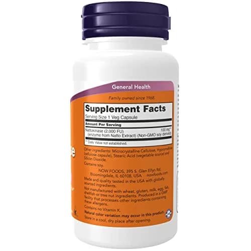 NOW Foods Nattokinase 100 mg 240 VegiCaps (Pack of 2) | Promotes Circulatory Health with 2000 FU thumbnail 2