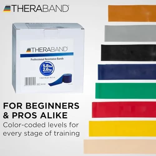 THERABAND Resistance Band, Exercise, Workout, Physical Therapy, Body, Blue | Customizable Latex Resistance for All Levels thumbnail 7