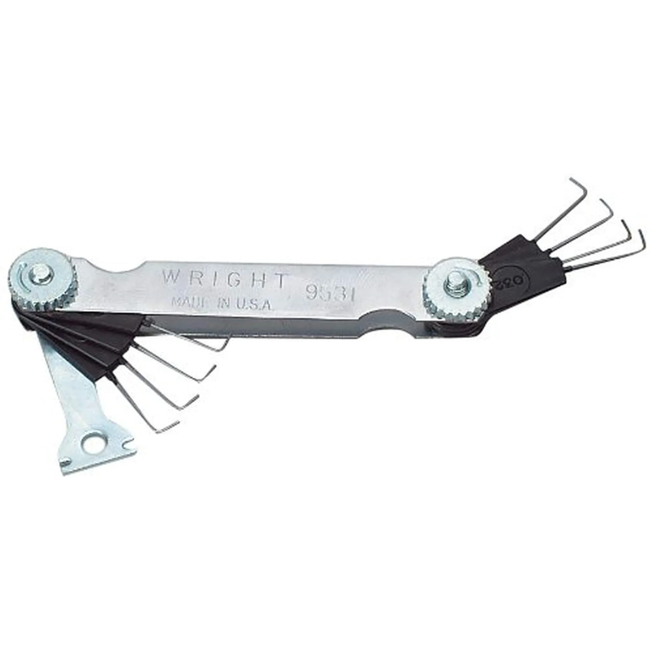 Wright Tool 9531 Spark Plug Wire Gauge 8-Blade Feeler Gauge with Electrode Bender, 0.07 lb (32g)