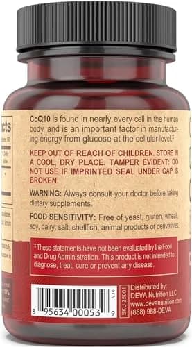 DEVA Vegan Vitamins Coenzyme Q10 100mg thumbnail 4