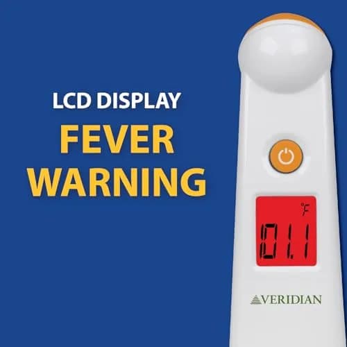 Veridian Healthcare Temporal Contact Thermometer LCD Display 6-Second Readout | Fever Alert Backlit Display thumbnail 5