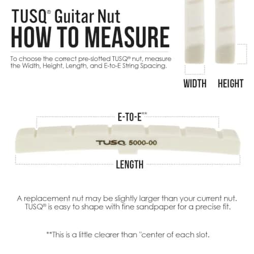 Graph Tech TUSQ Guitar Nut Slotted Strat Style Left PQ-5000-L0 | Traditional White thumbnail 7