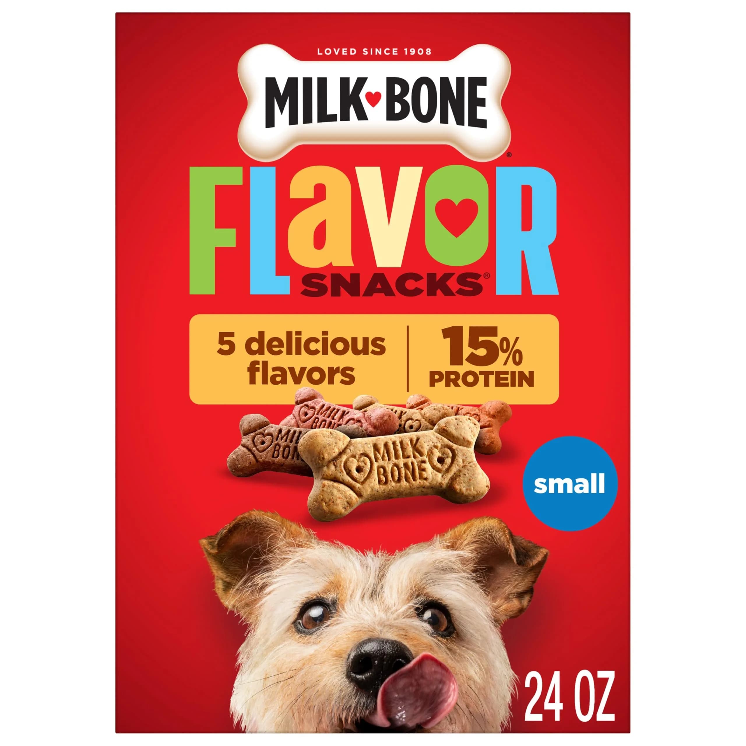 Milk-Bone Flavor Snacks Small Dog Treats 24 Oz. | Vitamin-Fortified, Wholesome & Crunchy - main product image