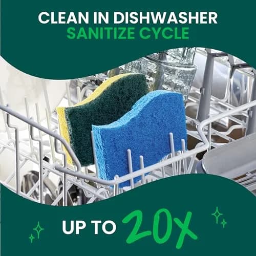 Scotch-Brite Zero Scratch Scrub Sponge 6 Pack | Cleans 3x Quicker, Non-Scratch thumbnail 8