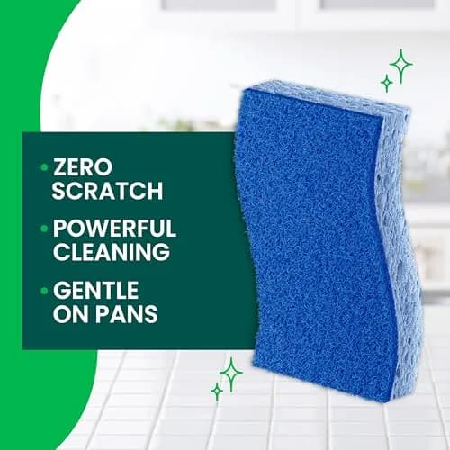 Scotch-Brite Zero Scratch Scrub Sponge 6 Pack | Cleans 3x Quicker, Non-Scratch thumbnail 3