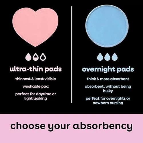 Bamboobies Soft Reusable Overnight Nursing Pads for Breastfeeding, 4 Count | Ultra-Soft Velour & Leak-Proof thumbnail 4