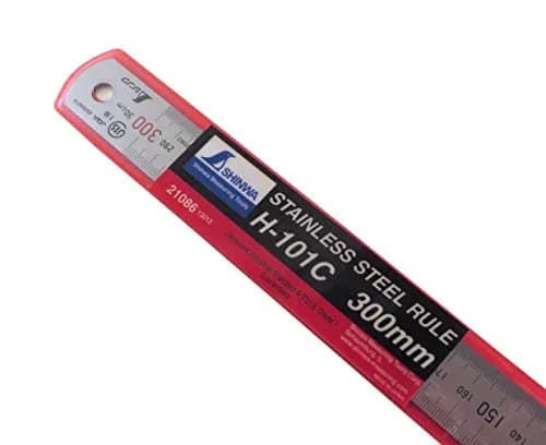Accpo Shinwa H101-C 300 mm Rigid Metric Machinist Ruler .5 mm & mm Markings | Zero Glare Stainless Steel thumbnail 4